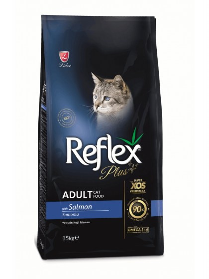 Reflex cat Plus Adult Σολομός 15kg + ΔΩΡΟ ΛΑΔΙ ΣΟΛΟΜΟΥ CELEBRATE FRESHNESS 100ML