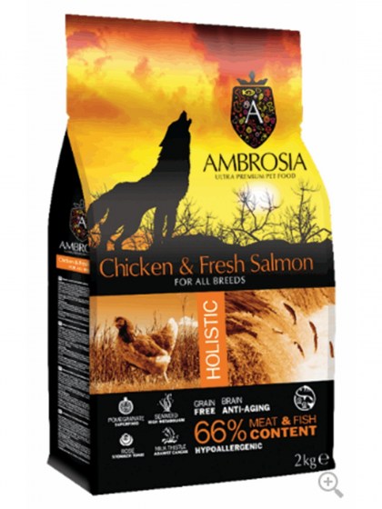 AMBROSIA GRAIN FREE ADULT CHICKEN & SALMON 2kg
