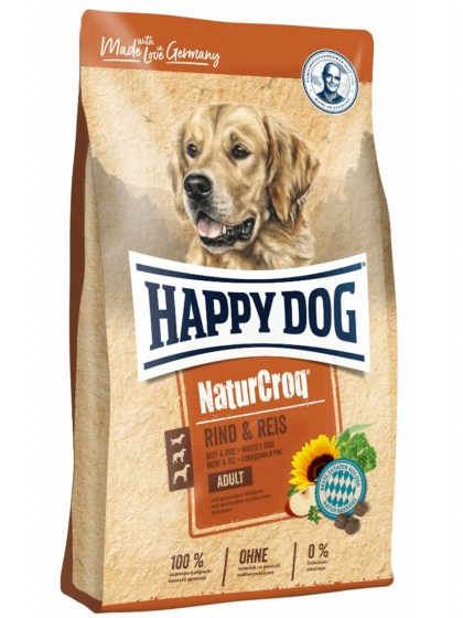 Happy Dog Naturcroq Beef/Reis 15kg για ενήλικους σκύλους με ευαίσθητο πεπτικό