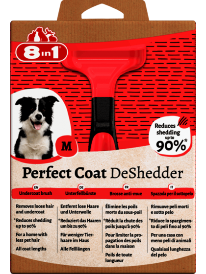 8IN1 Βούρτσα Perfect Coat Deshedder Medium Κόκκινο