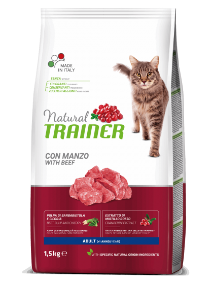 NATURAL TRAINER ADULT ΒΟΔΙΝΟ 1,5kg για ενήλικες γάτες
