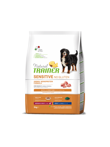 Natural Trainer Sensitive Adult M/M Χοιρινό 12kg για διατροφικά ευαίσθητους σκύλους