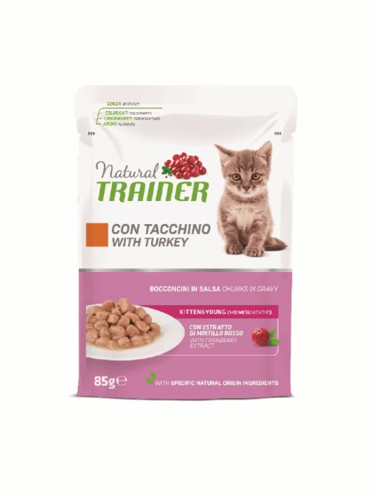 Natural Trainer Pouches Kitten & Young Γαλοπούλα 85g