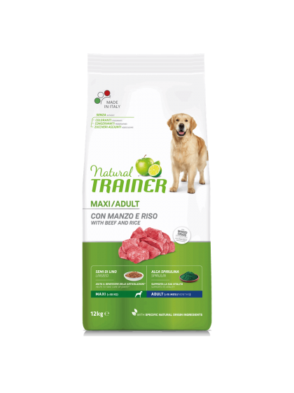 Natural Trainer Maxi Adult Βοδινό 12kg για ενήλικους σκύλους μεγαλόσωμων φυλών