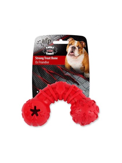 AFP Παιχνίδι Σκύλου Mighty Strong Treat Bone Κόκκινο 12,4x7,5x4,6cm Κόκκινο