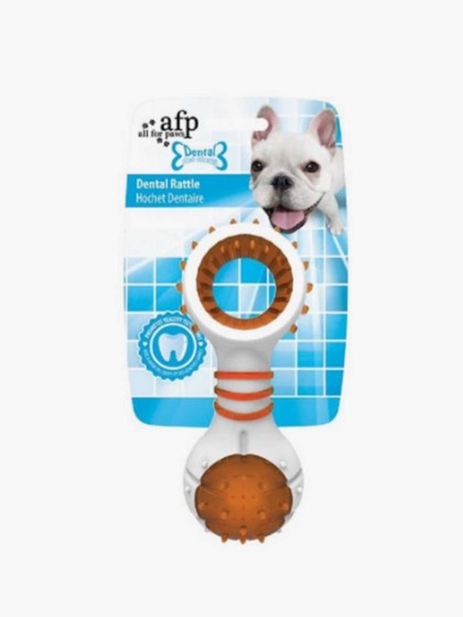 AFP Παιχνίδι Σκύλου οδοντικής φροντίδας Dental Rattle 5x4,7x11,6cm Πορτοκαλί
