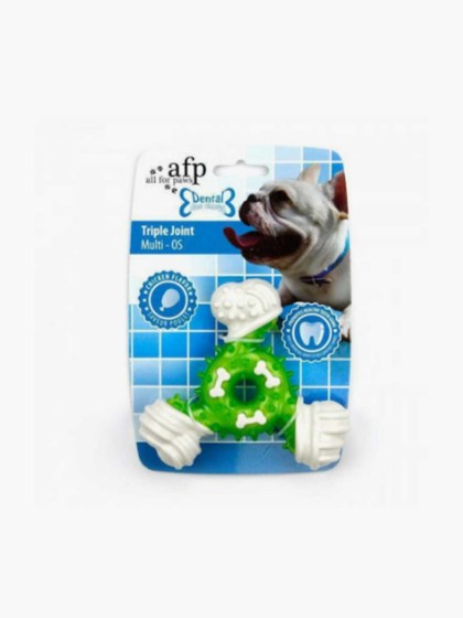 AFP Παιχνίδι Σκύλου οδοντικής φροντίδας Dental Triple Joint 12,5x12x3cm ΠΡΑΣΙΝΟ