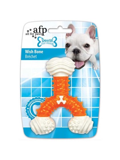 AFP Παιχνίδι Σκύλου οδοντικής φροντίδας Dental Wish Bone 12,5x12x3cm ΠΟΡΤΟΚΑΛΙ