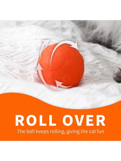 AFP Thrill Jumping Ball Παιχνίδι Γάτας Μπάλα Σιλικόνης Επαναφορτιζόμενη 4cm Πορτοκαλί