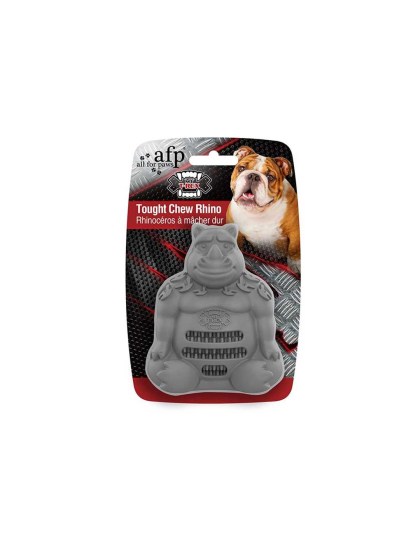 All For Paws My T-Rex Tough Chew Rhino Λούτρινο Παιχνίδι Σκύλου με θήκες για λιχουδιές MEDIUM 11,5x8x4,9cm Γκρι