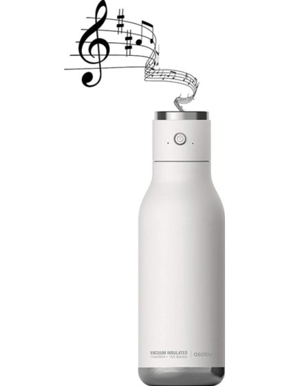 ASOBU Wireless Bottle BT60 Μπουκάλι Θερμός Λευκό 500ml με Ενσωματωμένο Ηχείο