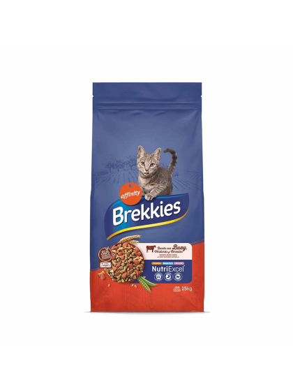 Brekkies Cat Adult - Mix Beef Με Βοδινό και Λαχανικά 15kg