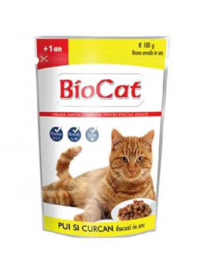 Bio Cat Adult Food Chunks with Chicken in Gravy 100gr