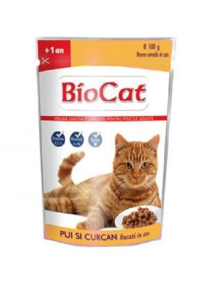 Bio Cat Adult Food Chunks with Liver in Gravy 100gr