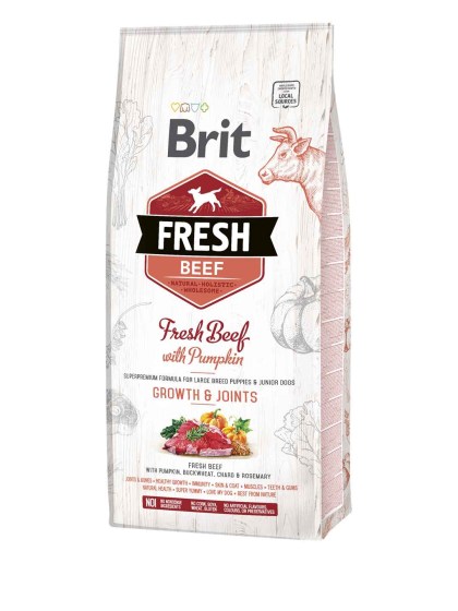 Brit Fresh Beef-Junior Large Breed 12kg Ολιστική Τροφή για Κουτάβια Μεγαλόσωμων Φυλών