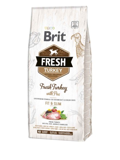 Brit Fresh Turkey – Light & Senior All Breed 2.5kg Ολιστική Τροφή για Υπέρβαρους & Υπερήλικους Σκύλους