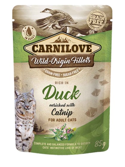 Carnilove Cat Pouches Duck enriched with Catnip 85gr