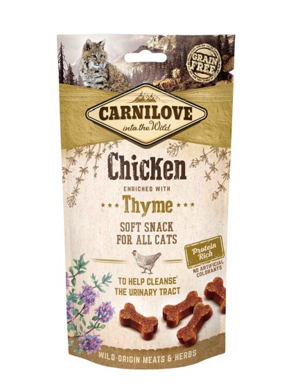 CARNILOVE Cat Snack Soft Chicken enriched with Thyme 50g Λιχουδιές για Γάτες με Κοτόπουλο & Θυμάρι