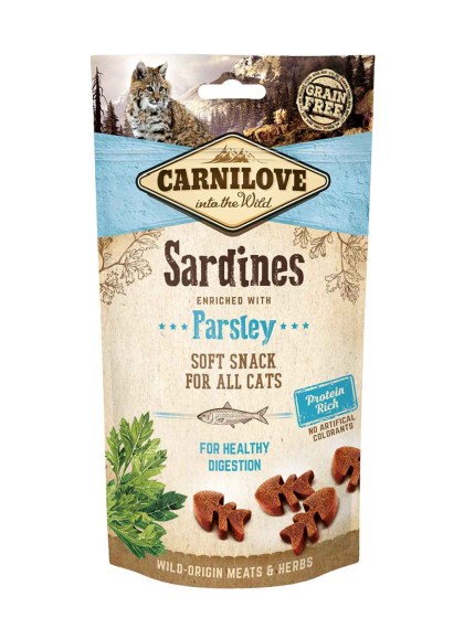 CARNILOVE Cat  Soft Sardines with Parsley 50gr Λιχουδιές για Γάτες με Σαρδέλα