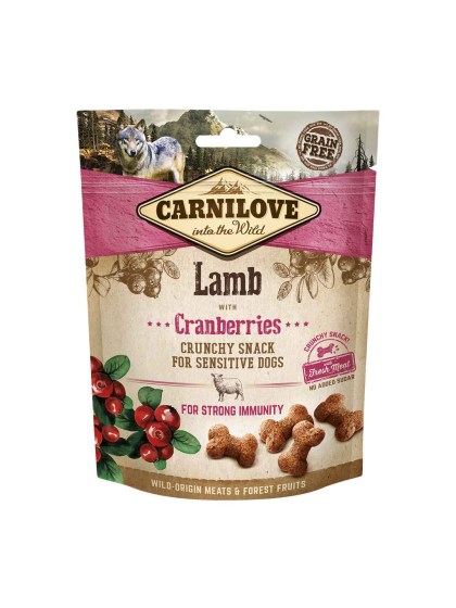 CARNILOVE Dog Fresh & Crunchy Lamb & Raspberries 200g Λιχουδίες για Σκύλους με Αρνί