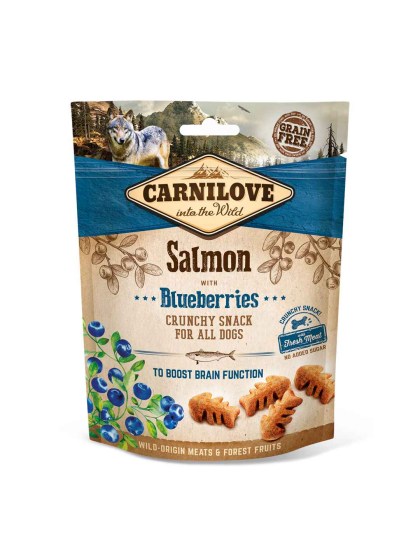CARNILOVE Dog Fresh & Crunchy Salmon with Blueberries 200g Λιχουδίες για Σκύλους με Σολομό