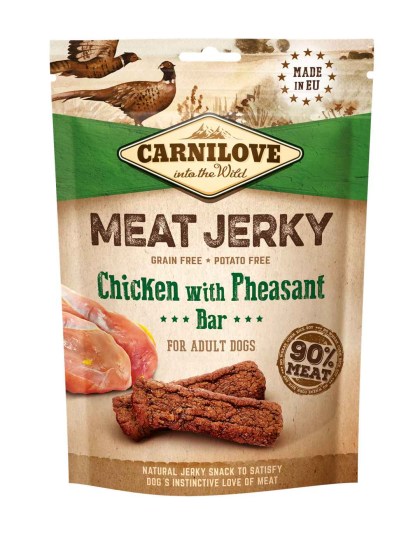 CARNILOVE Dog Snack Meat Jerky Chicken with Pheasant Bar 100g Λιχουδίες για Σκύλους με Κοτόπουλο & Φασιανό