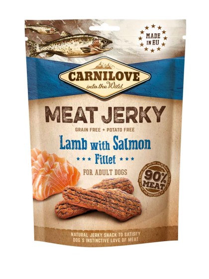 CARNILOVE Dog Snack Meat Jerky Lamb with Salmon Fillet 100g Λιχουδίες για Σκύλους με Αρνί & Σολομό