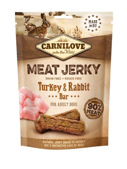 CARNILOVE Dog Snack Meat Jerky Turkey & Rabbit Bar 100g Λιχουδίες για Σκύλους με Γαλοπούλα & Κουνέλι