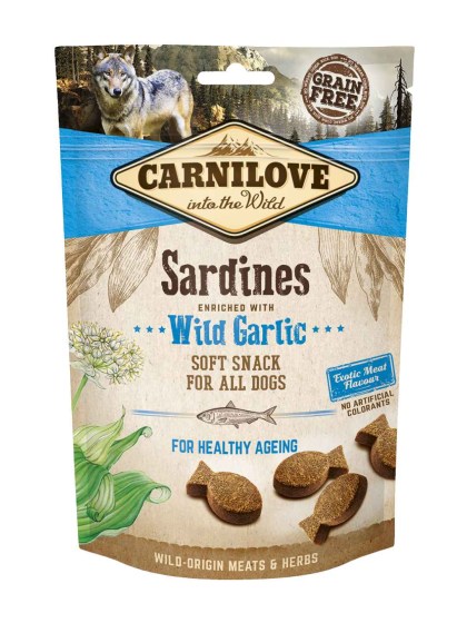 CARNILOVE Dog Soft Sardines & Wild Garlic 200g Λιχουδίες για Σκύλους με Σαρδέλα