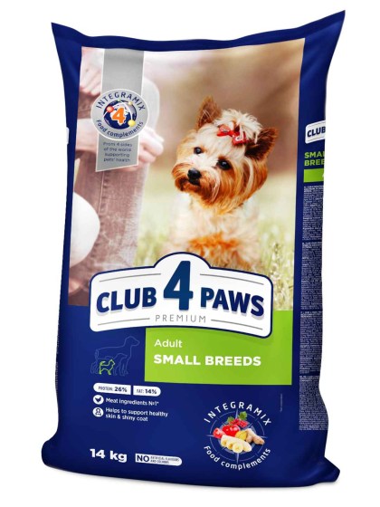 CLUB 4 PAWS Adult Small Breeds 14kg Ξηρά Τροφή για Ενήλικους Σκύλους Μικρόσωμων Φυλών με Κοτόπουλο