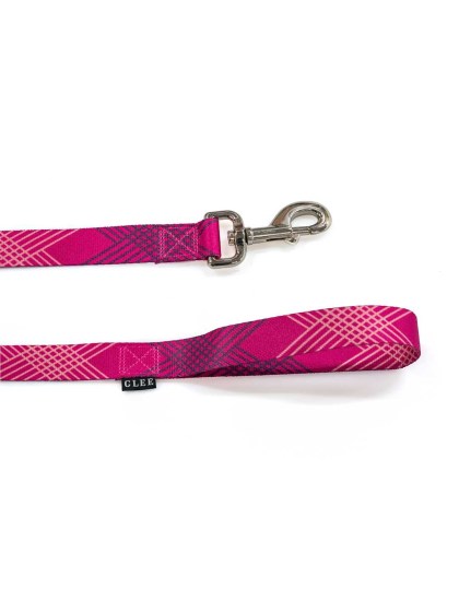 Glee Οδηγός Ιμάντα Pink Rhombus Σκύλου Μονής Ύφανσης Medium 20mm x 122cm Ροζ