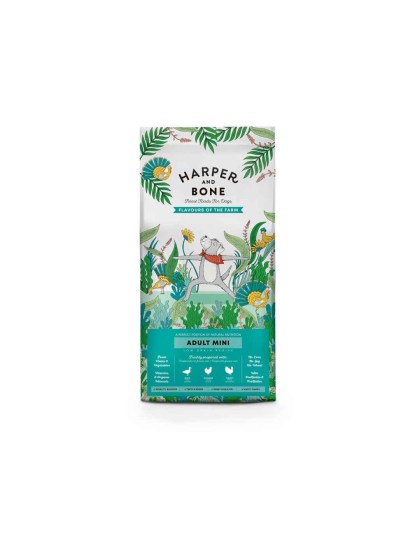 Harper and Bone Flavours of the Farm 2kg Ξηρά Τροφή για Ενήλικους Σκύλους Μικρόσωμων Φυλών με Γαλοπούλα, Κοτόπουλο