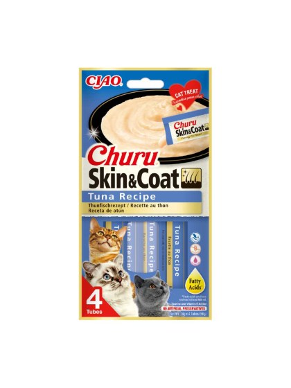 Inaba Churu Skin & Coat Κρεμώδης Λιχουδιά για Γάτα με Τόνο 56gr