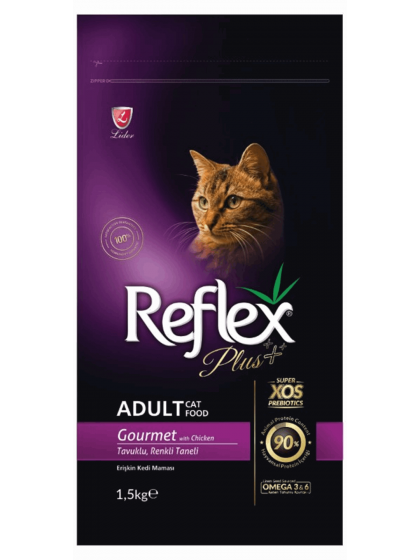 Reflex Plus Adult Gourmet Multicolor 1,5kg για Ενήλικες Γάτες με Κοτόπουλο