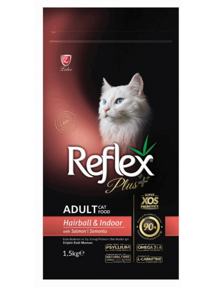Reflex Plus Adult Hairball Indoor Σολομός 1,5kg για Ενήλικες Γάτες