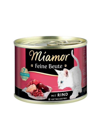 Miamor Feine Beute Adult 185g Υγρή Τροφή για Eνήλικες Γάτες σε Κονσέρβα με Μοσχάρι