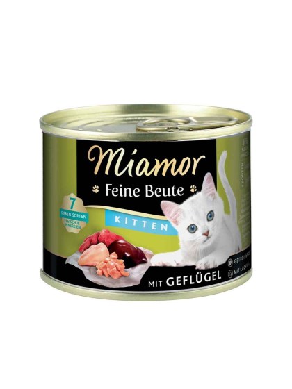 Miamor Feine Beute Kitten 185g Υγρή Τροφή για Ανήλικες Γάτες σε Κονσέρβα με Πουλερικά