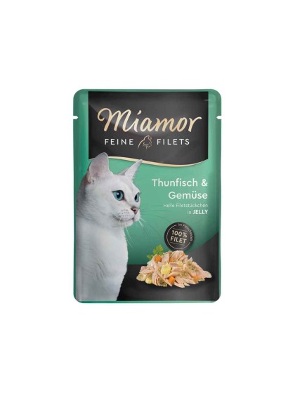 Miamor Feine Filets Jelly 100g Υγρή Τροφή για Ενήλικες Γάτες σε Φακελάκι με Τόνο και Λαχανικά