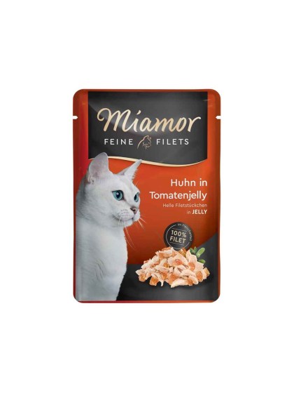 Miamor Feine Filets Jelly 100g Υγρή Τροφή για Ενήλικες Γάτες σε Φακελάκι με Κοτόπουλο και Ντομάτα
