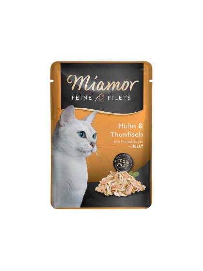 Miamor Feine Filets Jelly 100g Υγρή Τροφή για Ενήλικες Γάτες σε Φακελάκι με Κοτόπουλο και Τόνο