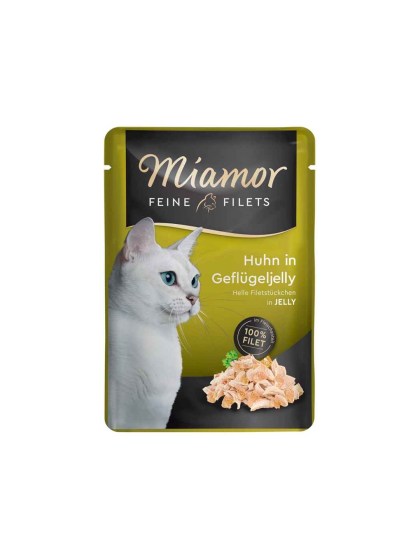 Miamor Feine Filets Jelly 100g Υγρή Τροφή για Ενήλικες Γάτες σε Φακελάκι με Κοτόπουλο