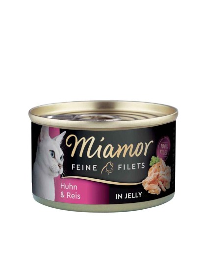 Miamor Feine Filets Jelly 100g Υγρή Τροφή για Ενήλικες Γάτες σε Κονσέρβα με Κοτόπουλο και Ρύζι