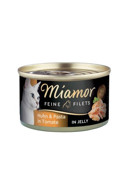 Miamor Feine Filets Jelly 100g Υγρή Τροφή για Ενήλικες Γάτες σε Κονσέρβα με Κοτόπουλο και Ζυμαρικά