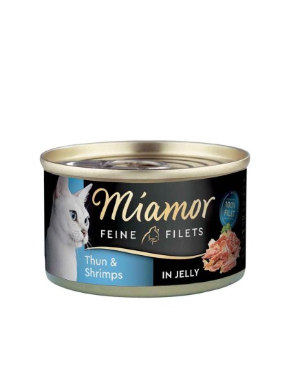 Miamor Feine Filets Jelly 100g Υγρή Τροφή για Ενήλικες Γάτες σε Κονσέρβα με Τόνο και Γαρίδες