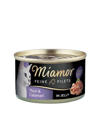 Miamor Feine Filets Jelly 100g Υγρή Τροφή για Ενήλικες Γάτες σε Κονσέρβα με Τόνο και Καλαμάρι