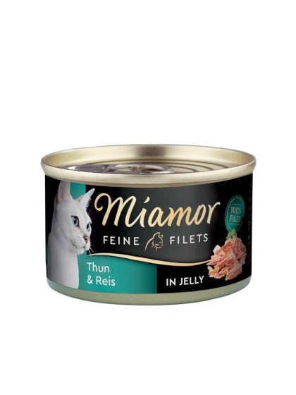 Miamor Feine Filets Jelly 100g Υγρή Τροφή για Ενήλικες Γάτες σε Κονσέρβα με Τόνο και Ρύζι