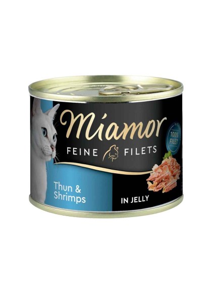 Miamor Feine Filets Jelly 185g Υγρή Τροφή για Ενήλικες Γάτες σε Κονσέρβα με Τόνο και Γαρίδες