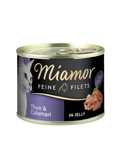 Miamor Feine Filets Jelly 185g Υγρή Τροφή για Ενήλικες Γάτες σε Κονσέρβα με Τόνο και Καλαμάρι