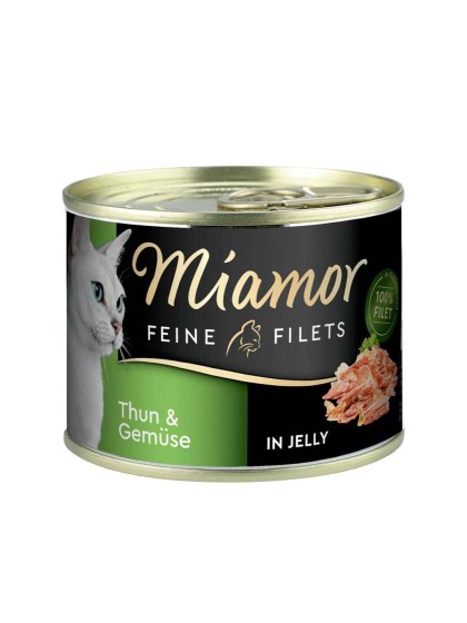 Miamor Feine Filets Jelly 185g Υγρή Τροφή για Ενήλικες Γάτες σε Κονσέρβα με Τόνο και Λαχανικά