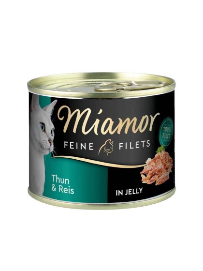 Miamor Feine Filets Jelly 185g Υγρή Τροφή για Ενήλικες Γάτες σε Κονσέρβα με Τόνο και Ρύζι